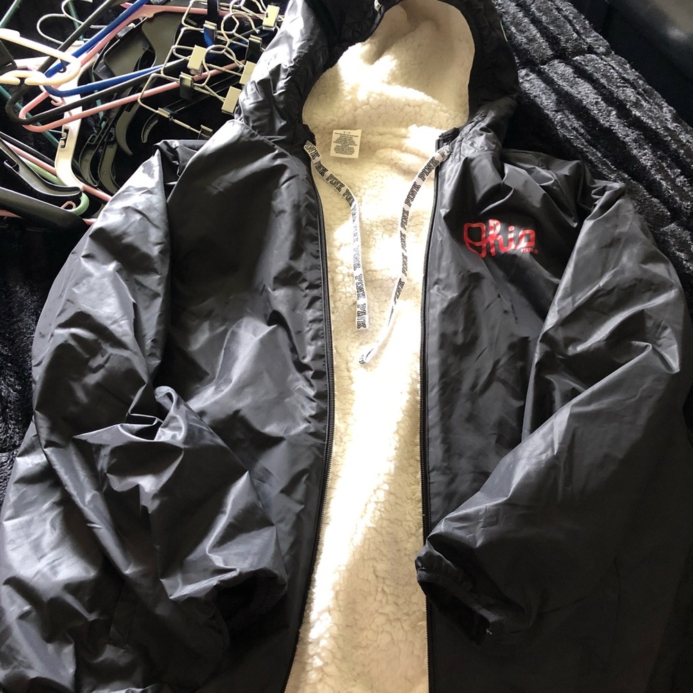 Ohio State Jacket. Torso lined with fur.